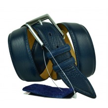 Мужской классический кожаный ремень для брюк "София", темно-синий (арт. 102982)