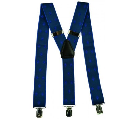 Подтяжки мужские для костюма с шелкографией "Орехово-Зуево", цвет темно-синий (арт. 102898) 