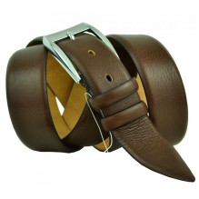Мужской классический кожаный ремень для брюк "Назрань", темно-коричневый (арт. 102870)