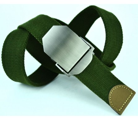 Мужской кожаный ремень стропа для джинс "Марсель", темно-зеленый (арт. 103004) 