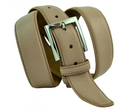 Мужской классический кожаный ремень для брюк "Кызыл", кремовый (арт. 102858) Navigator