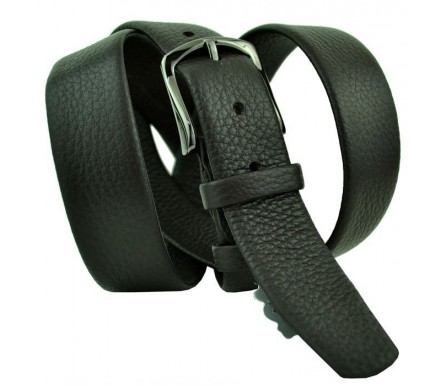 Мужской классический кожаный ремень для брюк "Курган", черный (арт. 102856) Navigator