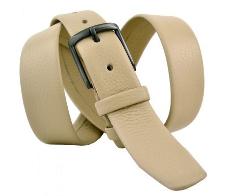 Мужской классический кожаный ремень для брюк "Краснодар", кремовый (арт. 102854) Navigator