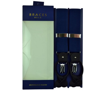 Мужские премиум подтяжки для костюма в подарочной упаковке "Коломна", цвет темно-синий (арт. 102848) 