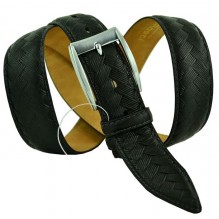 Мужской классический кожаный ремень для брюк "Калининград", черный (арт. 102838)
