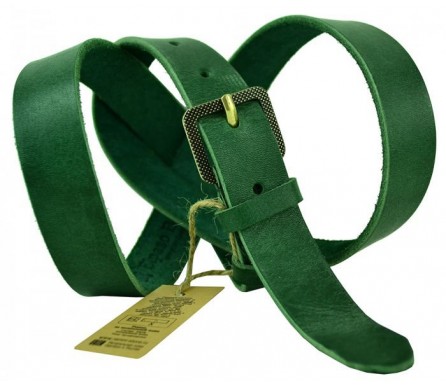 Женский кожаный ремень для платья узкий 25мм "Тверь", зеленый (арт. 103579) Elpaso