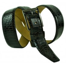 Мужской классический кожаный ремень для брюк "Грозный", черный (арт. 102820)