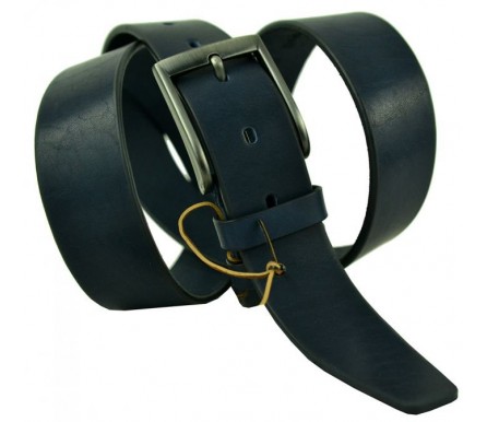 Мужской классический кожаный ремень для брюк "Брянск", черный (арт. 102810) Roberto Napoli