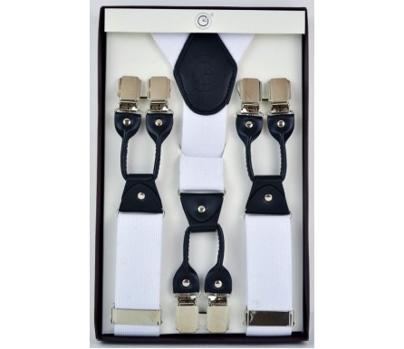 Мужские премиум подтяжки для костюма в подарочной упаковке "Березники", цвет белый (арт. 102806) 