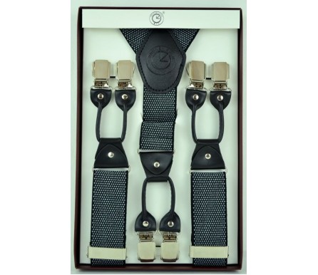 Мужские премиум подтяжки для костюма в подарочной упаковке "Артём", цвет серый (арт. 102796) 