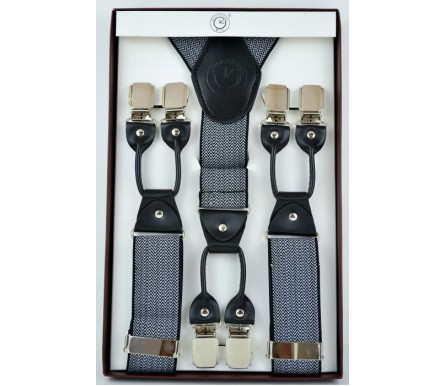Мужские премиум подтяжки для костюма в подарочной упаковке "Ангарск", цвет серый (арт. 102793) 