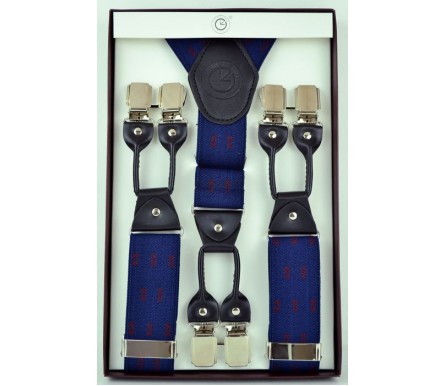 Мужские премиум подтяжки для костюма в подарочной упаковке "Альметьевск", цвет синий (арт. 102792) 