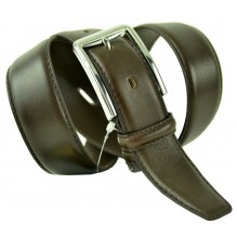 Мужской классический кожаный ремень для брюк "Омаха", темно-коричневый (арт. 102781)