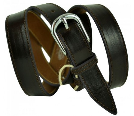 Женский кожаный ремень для платья узкий 20мм "Роли", черный (арт. 103424) Diezz