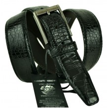 Мужской классический кожаный ремень для брюк "Дортмунд", черный (арт. 102717)