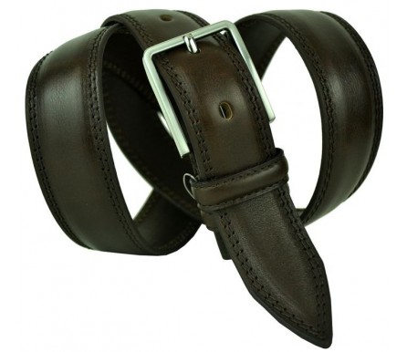 Мужской классический кожаный ремень для брюк "Палермо", темно-коричневый (арт. 102698) Oscar
