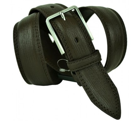 Мужской классический кожаный ремень для брюк "Севилья", темно-коричневый (арт. 102697) Oscar