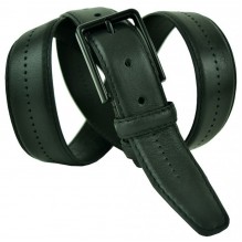 Мужской классический кожаный ремень для брюк "Уфа", черный (арт. 102668)