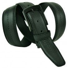 Мужской классический кожаный ремень для брюк "Самара", черный (арт. 102666)