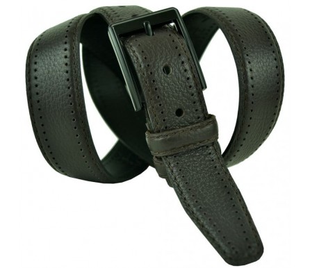 Мужской классический кожаный ремень для брюк "Брюссель", черный (арт. 102665) Navigator