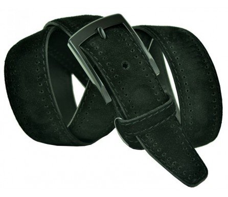 Мужской брючный классический кожаный ремень большого размера "София", черный (арт. 102661) Navigator