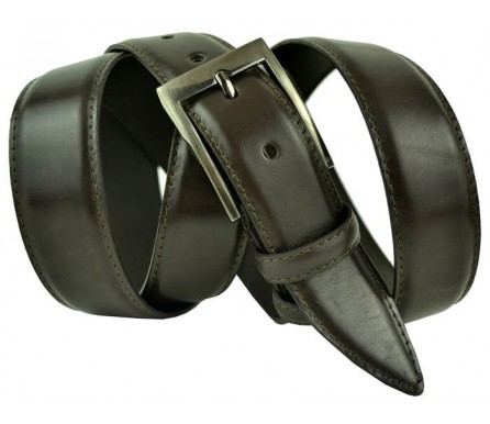 Мужской брючный классический кожаный ремень большого размера "Гамбург", темно-коричневый (арт. 102653) S.V.A.R.