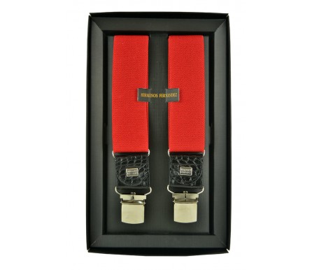 Мужские премиум подтяжки для костюма в подарочной упаковке "Рим", цвет красный (арт. 102648) Hermanos Fernandez