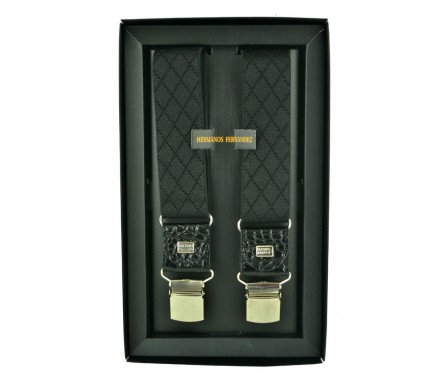 Мужские премиум подтяжки для костюма в подарочной упаковке "Череповец", цвет черный (арт. 102630) Hermanos Fernandez
