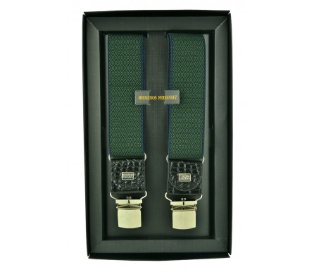 Мужские премиум подтяжки для костюма в подарочной упаковке "Уфа", цвет зеленый (арт. 102624) Hermanos Fernandez