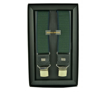 Мужские премиум подтяжки для костюма в подарочной упаковке "Уссурийск", цвет зеленый (арт. 102623) Hermanos Fernandez