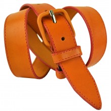 Женский джинсовый кожаный ремень "Сан-Хосе",  оранжевый (арт. 103391)