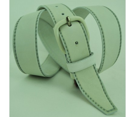 Женский джинсовый кожаный ремень "Саранск",  белый (арт. 103240) New Style