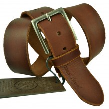 Мужской Итальянский кожаный ремень для джинс "Чита", коричневый (арт. 102311)