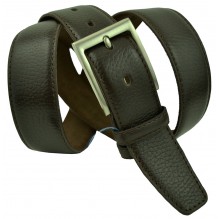 Мужской классический кожаный ремень для брюк "Подольск", черный (арт. 102263)