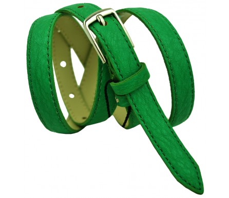 Женский кожаный ремень для платья узкий 15мм "Балашиха", зеленый (арт. 103122) Elpaso