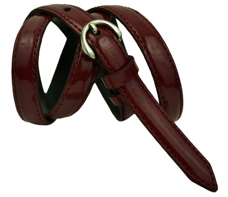Женский кожаный ремень для платья узкий 15мм "Талса", бордовый (арт. 103107) Elpaso