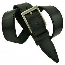 Мужской классический кожаный ремень для брюк "Железногорск", черный (арт. 102188)