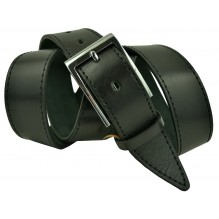 Мужской классический кожаный ремень для брюк "Ессентуки", черный (арт. 102187)