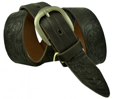 Женский джинсовый кожаный ремень "Глазго",  темно-коричневый (арт. 103034) Diezz