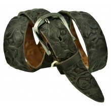 Женский джинсовый кожаный ремень "Тирана",  темно-коричневый (арт. 103030)
