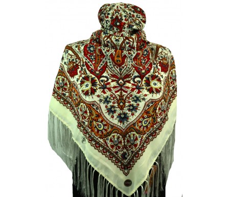 Шерстяной платок с кистями 120см ЖАННА (арт. 200577) 