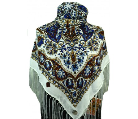 Шерстяной платок с кистями 120см ЗАРИНА (арт. 200580) 
