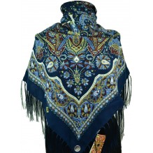 Шерстяной платок с кистями 120см ЗИНАИДА (арт. 200582)