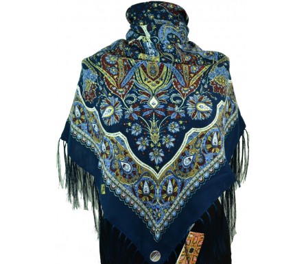 Шерстяной платок с кистями 120см ЗИНАИДА (арт. 200582) 