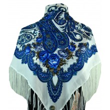 Шерстяной платок с кистями 120см ИВАННА (арт. 200587)