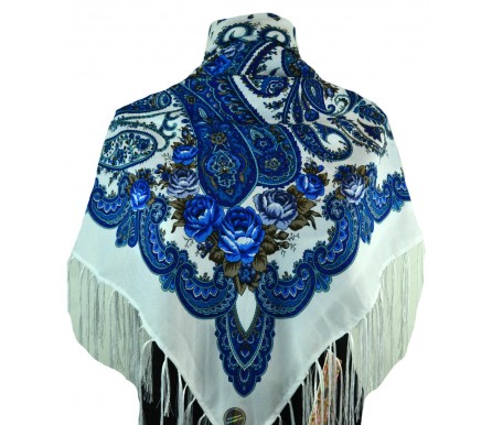 Шерстяной платок с кистями 120см ИВАННА (арт. 200587) 