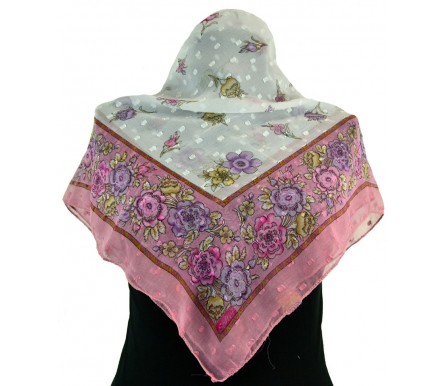 Церковный платок из шифона Цветной 80см АЗА (арт. 200410) 