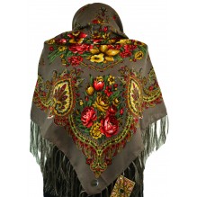Шерстяной платок с кистями 120см ИППОЛИТА (арт. 200597)