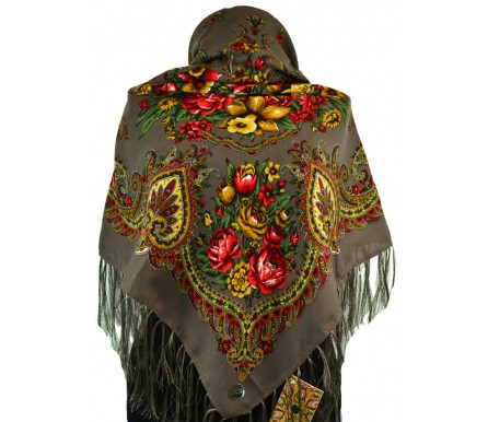 Шерстяной платок с кистями 120см ИППОЛИТА (арт. 200597) 