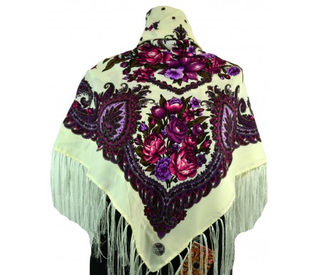 Шерстяной платок с кистями 120см ИРИНА (арт. 200599) 